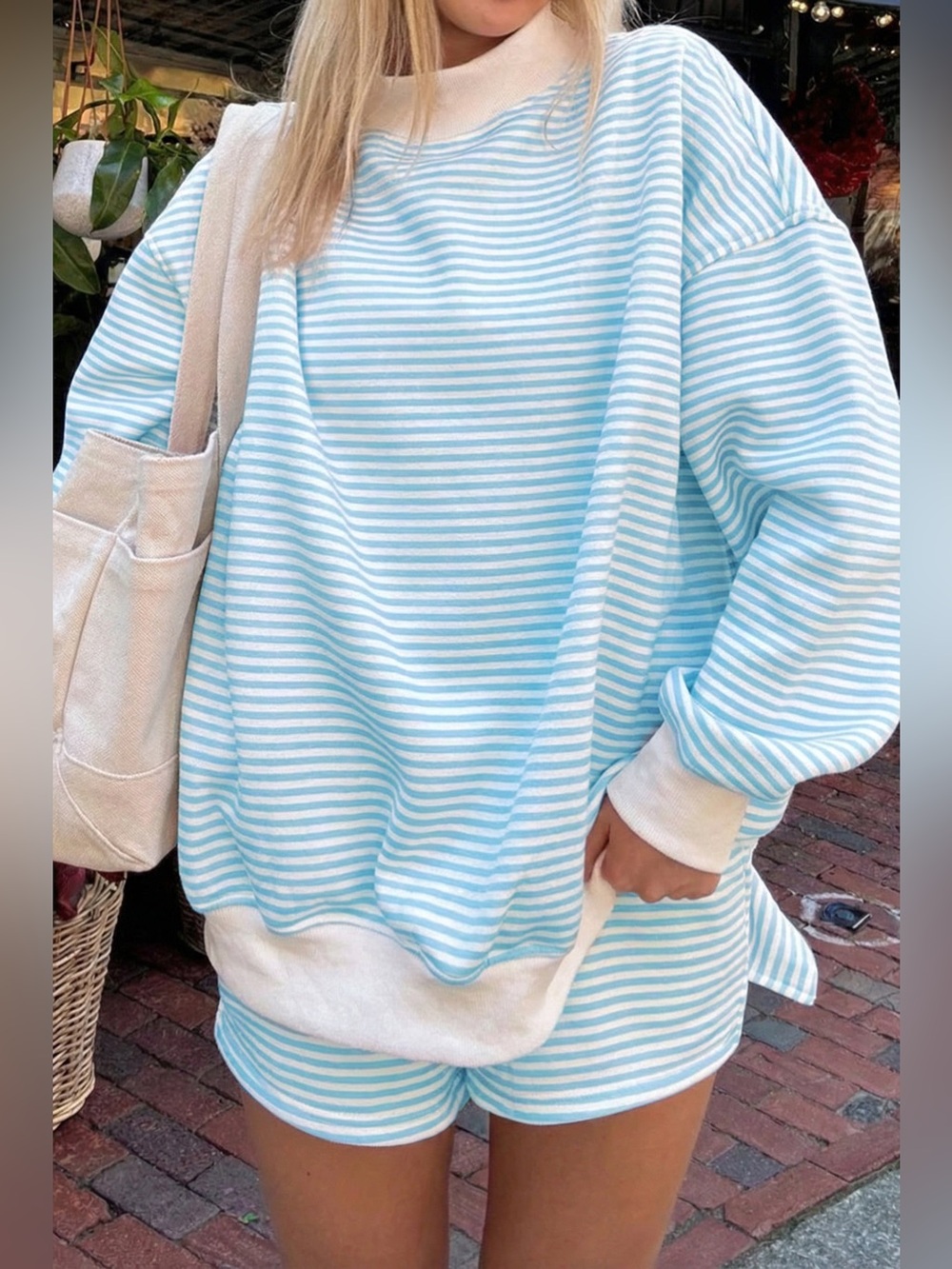 Striped Mockneck Set